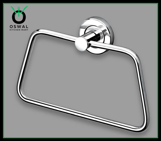 Stainless Steel Triangle Towel Ring for Bathroom | Wall Mounted Napkin & Hand Towel Holder – Stylish Sloped Design | Pack of 1