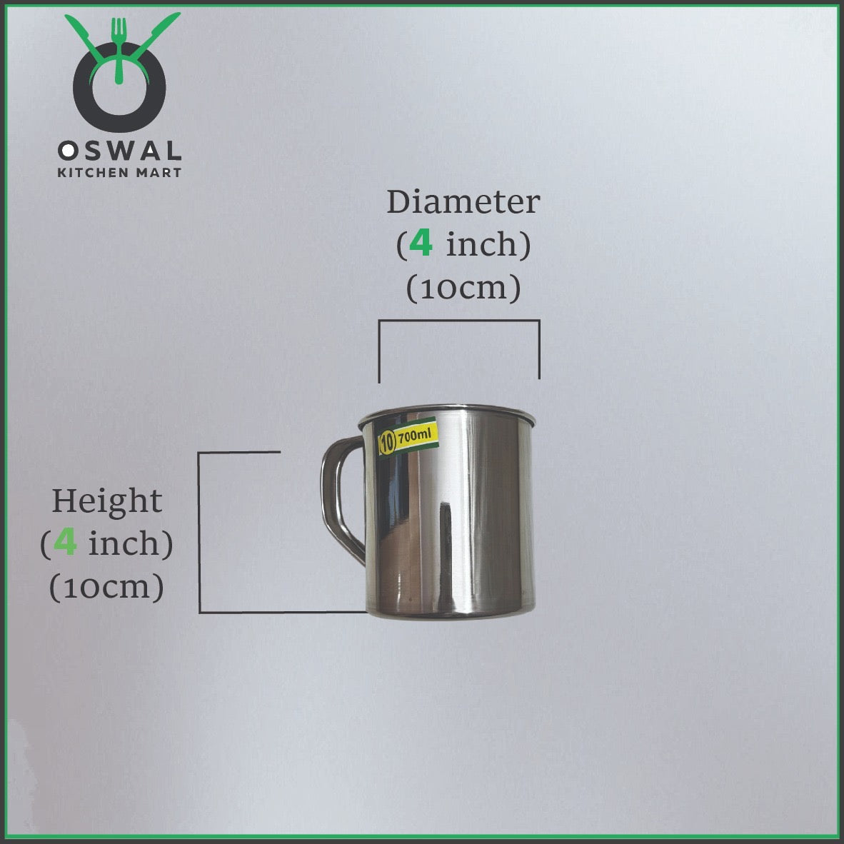 Stainless Steel Mug 700ML |Stainless Steel Coffee Mug | Steel Cup with Handle | Steel Cups for Tea for Home, Travel, Outdoor | Tea, Coffee & Milk Mug | Rust-Proof Camping & Hiking Mug (Pack Of 1)