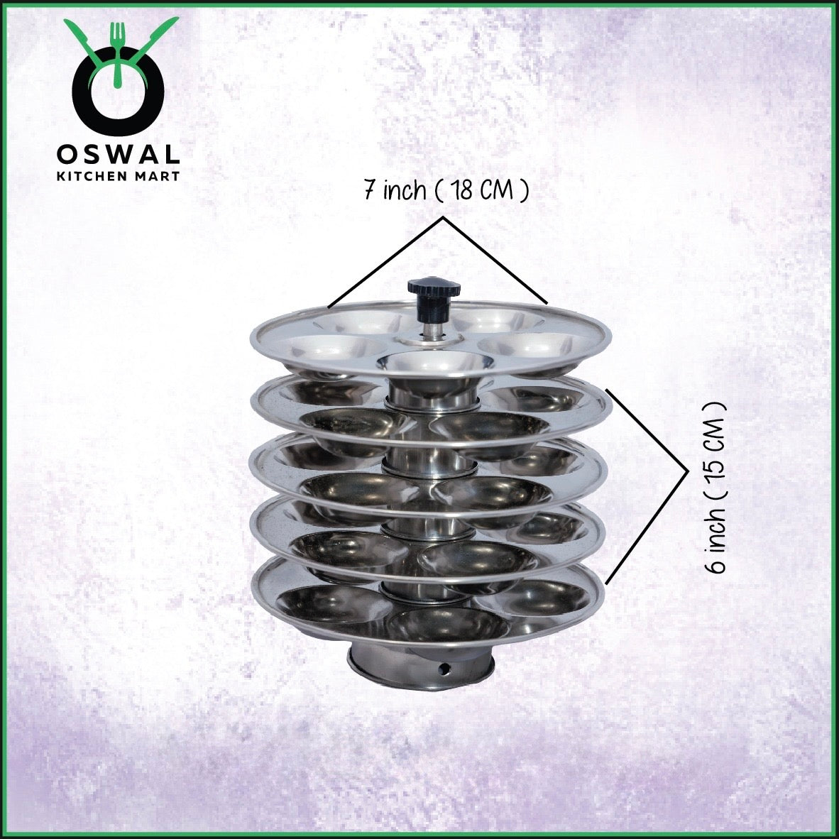 Stainless Steel 5-Tier Mini Idli Plate With Stand | Makes 25 Mini Idlis at Once | Pack of 1