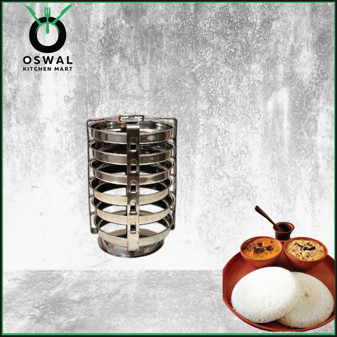 Stainless Steel 6 Plate Thatte Idli Stand| Thatte Idli Plate with Stand| Stainless Steel Dhokla/Thatte Idli Stand With 6 Plates| Pack of 1