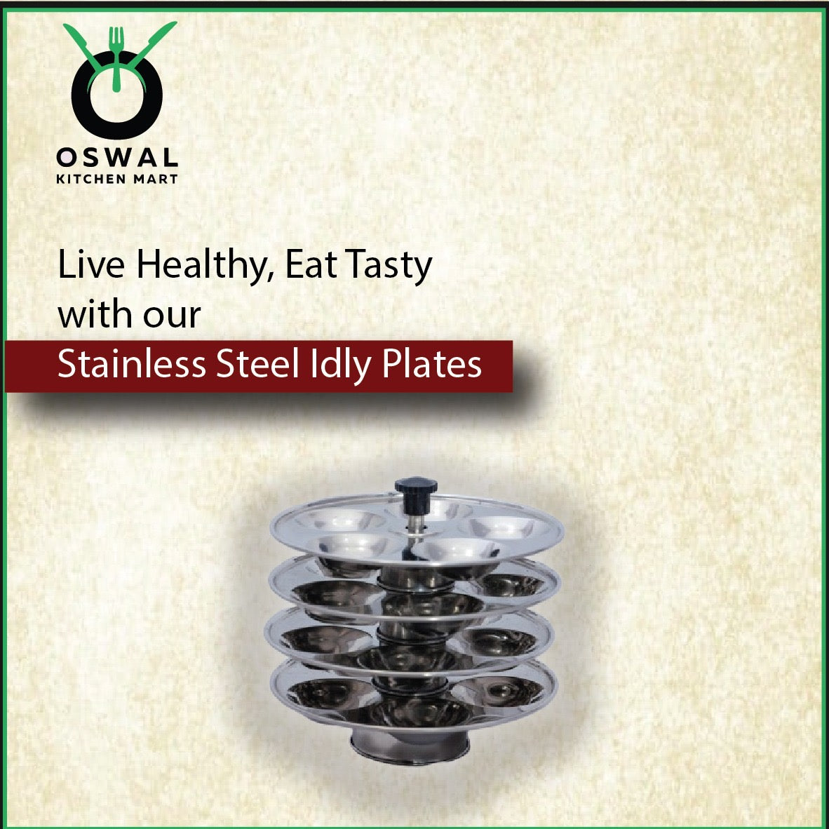 Stainless Steel 4-Tier Mini Idli Plate With Stand | Makes 20 Mini Idlis at Once | Pack of 1