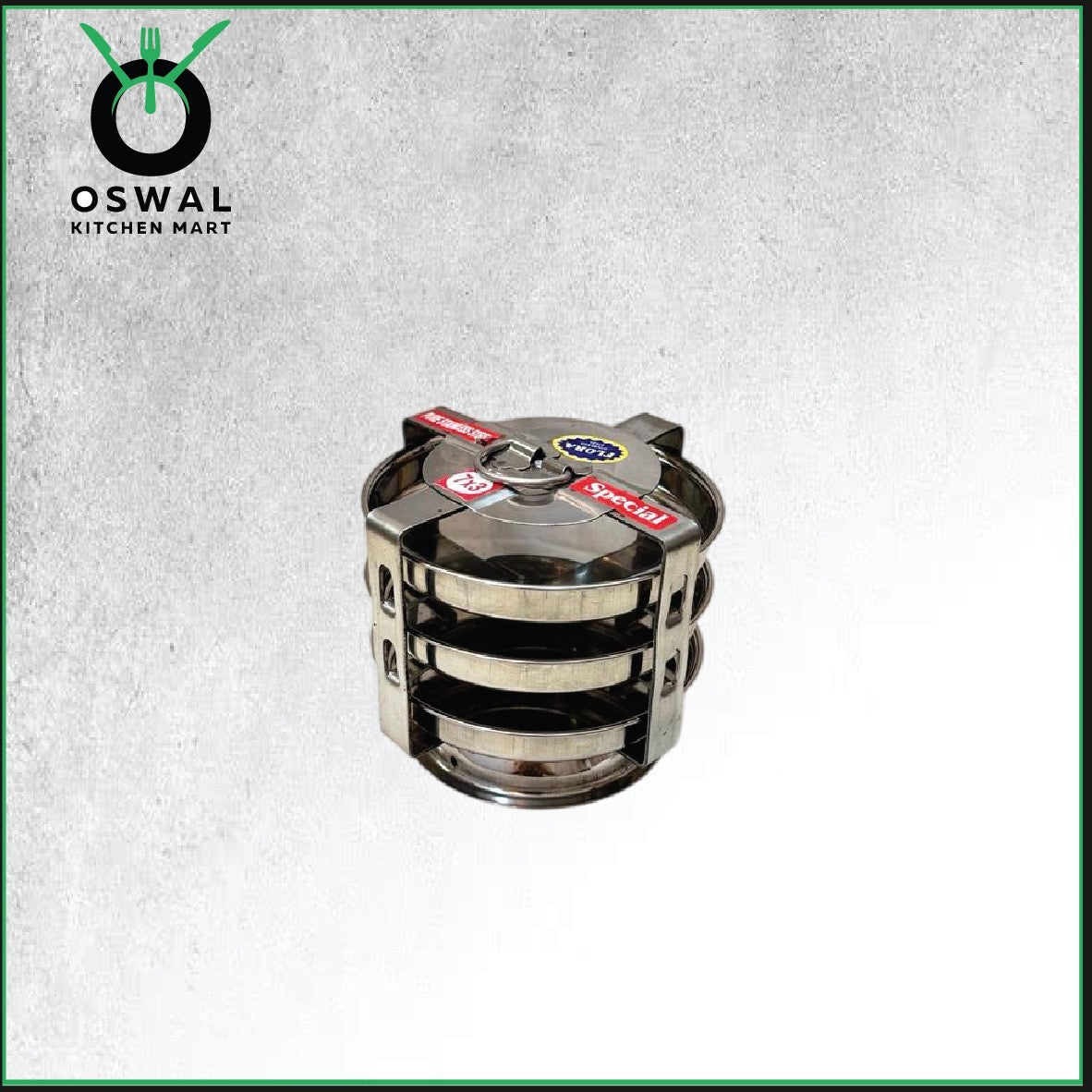 Stainless Steel 3 Plate Thatte Idli Stand| Thatte Idli Plate with Stand| Stainless Steel Dhokla/Thatte Idli Stand With 3 Plates| Pack of 1