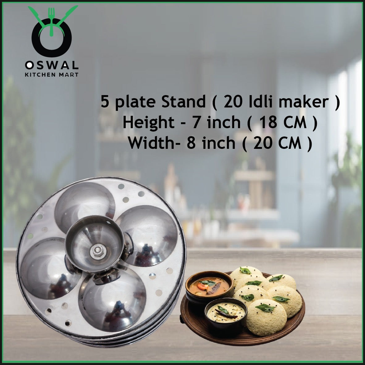 Stainless Steel 5 Plate Idli Maker Stand | 20 Idli Maker Stainless Steel | Idli Stand for Home | Pack Of 1|
