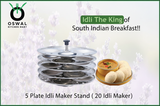 Stainless Steel 5 Plate Idli Maker Stand | 20 Idli Maker Stainless Steel | Idli Stand for Home | Pack Of 1|