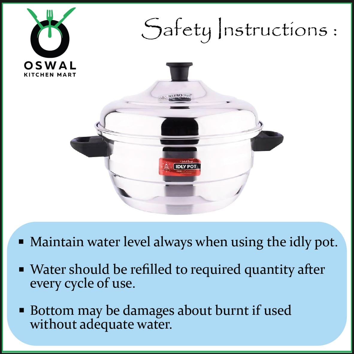 Stainless Steel Idli Steamer with 3 Idli Plates(18 Idlis) & 1 Steamer Plate | ISI Mark Certified|Gas & Induction Compatible|Durable Knobs & Handle |EuroStyle Multipurpose Cookware for Idli, Dhokla, Modak & Serving More(Pack Of 1)