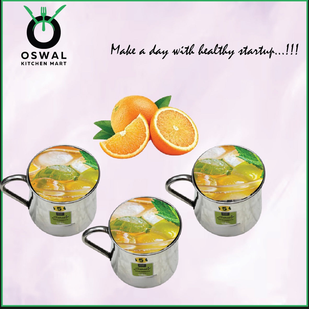 Stainless Steel 5No. Belly Shape Mug– 1500ML(1.5 Litre) Approx | Stylish Tea & Coffee Mug | Pack of 1