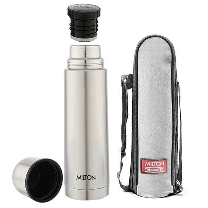 Milton Plain Lid 750 Ml Thermosteel             Flask 750Ml , 24 Hr Hot and Cold I Leak Proof Lid, ISI Certified I Vacuum Insulated I for Office, Gym, School