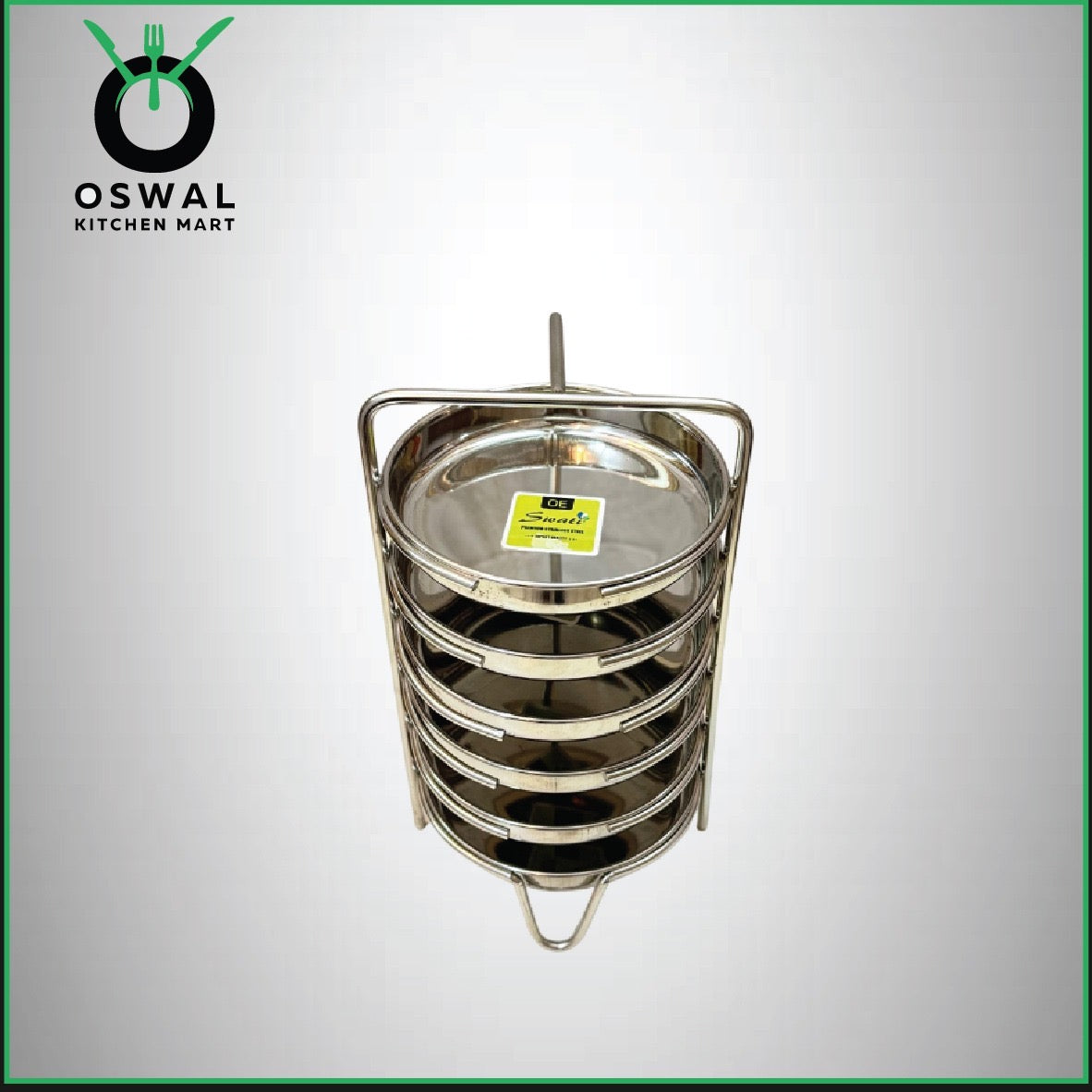 Stainless Steel Thatte Idli Stand-6Plates | Thatte Idli Plate with Stand| Stainless Steel Dhokla/Thatte Idli Stand With 6 Plates| Pack of 1