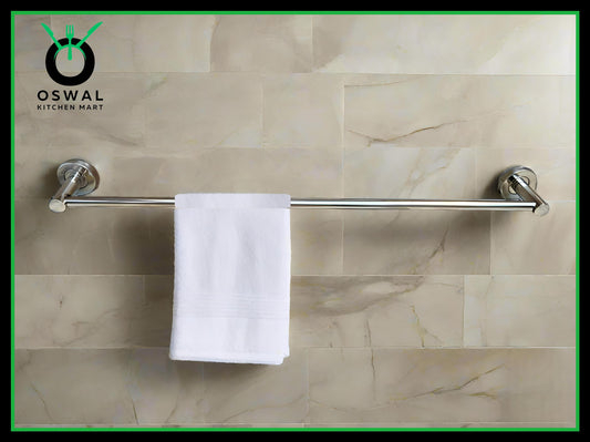 Stainless Steel 24-Inch Towel Rod | Wall Mounted Bathroom Towel Holder | Rust-Free & Durable (Pack of 1)