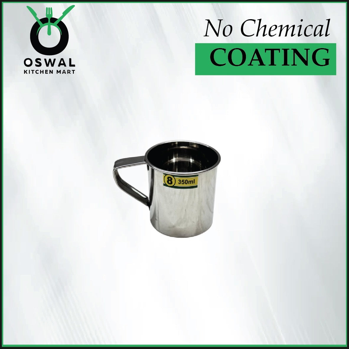 Stainless Steel Mug 350ML |Stainless Steel Coffee Mug | Steel Cup with Handle | Steel Cups for Tea for Home, Travel, Outdoor | Tea, Coffee & Milk Mug | Rust-Proof Camping & Hiking Mug (Pack Of 1)