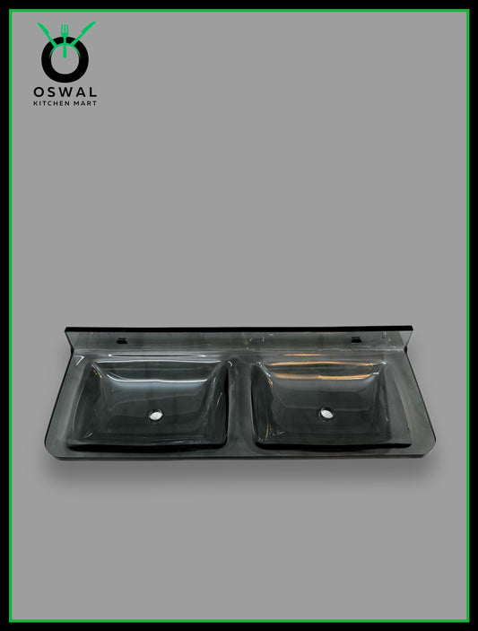 Chirag Wall Mounted Double Soap Holder – Black Acrylic Dual Soap Holder for Bathroom & Kitchen (Pack of 1)