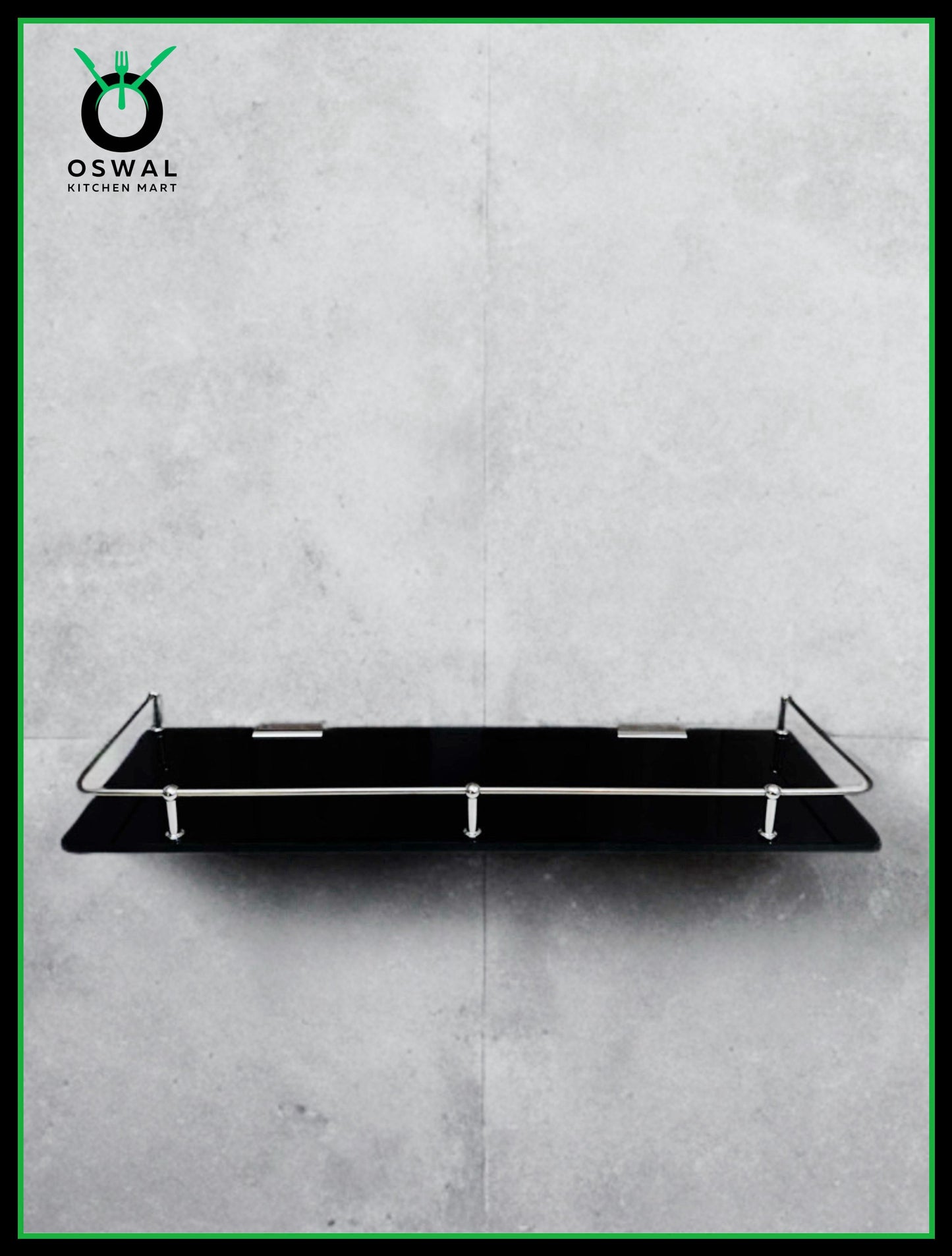 Chirag Black Acrylic Wall Shelf 18x6 inch – Bathroom & Kitchen Rack (Pack of 1)