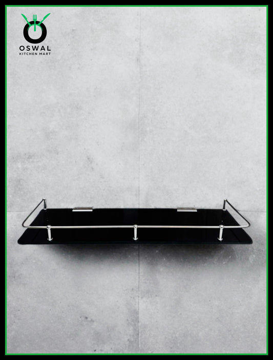 Chirag Black Acrylic Wall Shelf 18x6 inch – Bathroom & Kitchen Rack (Pack of 1)