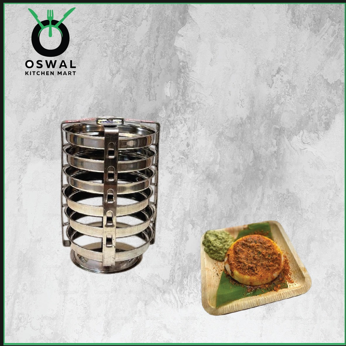 Stainless Steel 6 Plate Thatte Idli Stand| Thatte Idli Plate with Stand| Stainless Steel Dhokla/Thatte Idli Stand With 6 Plates| Pack of 1