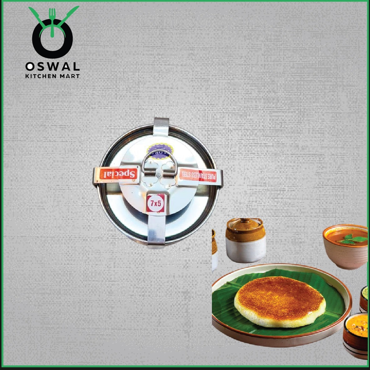 Stainless Steel 5 Plate Thatte Idli Stand| Thatte Idli Plate with Stand| Stainless Steel Dhokla/Thatte Idli Stand With 5 Plates| Pack of 1