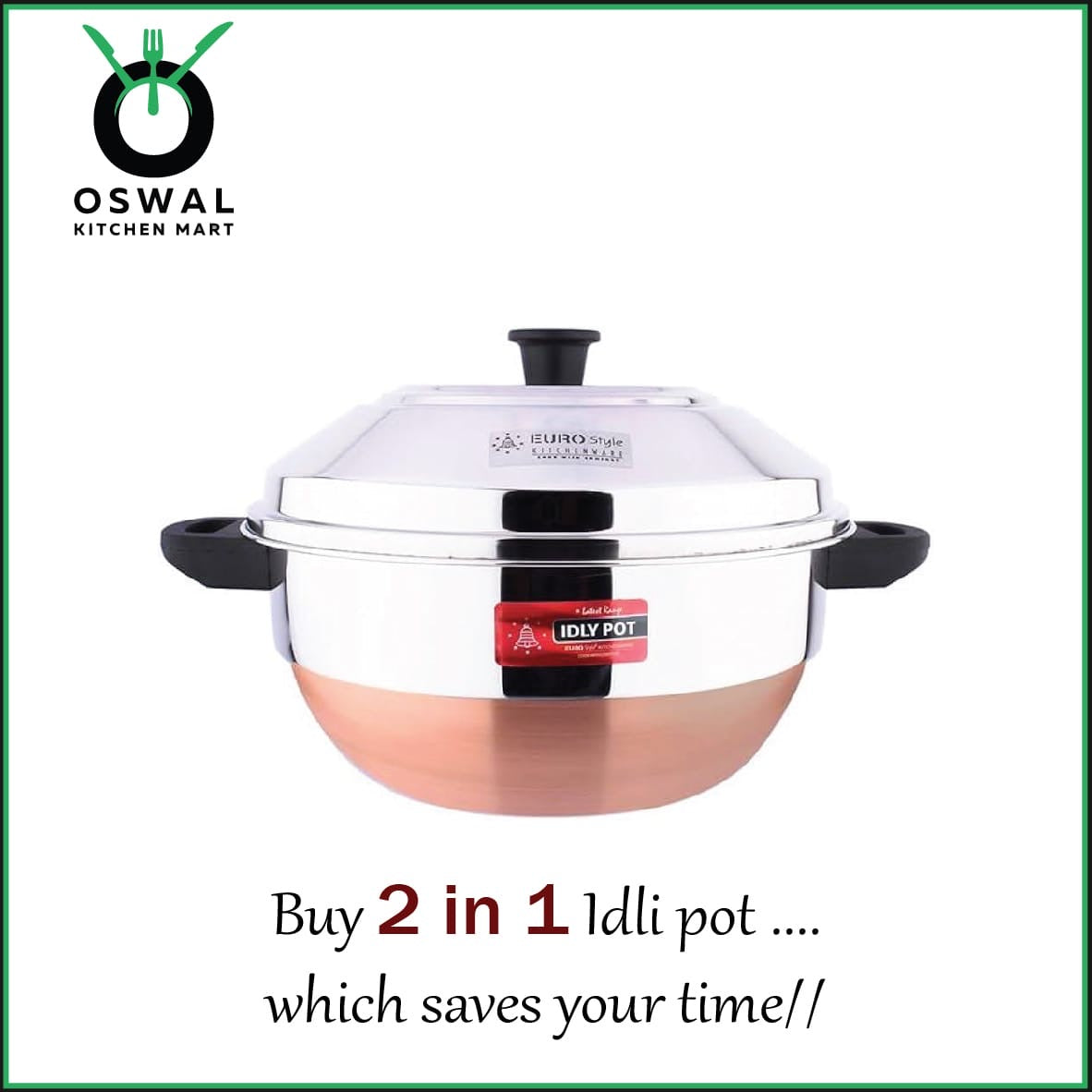 Stainless Steel Idli Steamer with 4 Idli Plates (24 Idlis) & 1 Steamer Plate Heavy Copper Base Idli Steamer with Lid|ISI Mark Certified|Gas & Induction Compatible|EuroStyle Multipurpose Cookware for Idli,Idiyappam, Dhokla, Modak& Serving More(Pack of 1)