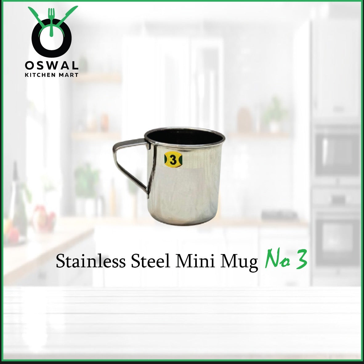 Stainless Steel Mini Mug – 250 ml (Approx) | 3.5 Inch Height & Diameter | Heavy Quality| Small Steel Tea Cup with Handle |Pack of 1