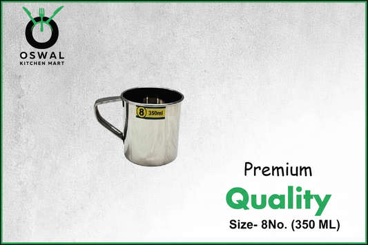 Stainless Steel Mug 350ML |Stainless Steel Coffee Mug | Steel Cup with Handle | Steel Cups for Tea for Home, Travel, Outdoor | Tea, Coffee & Milk Mug | Rust-Proof Camping & Hiking Mug (Pack Of 1)