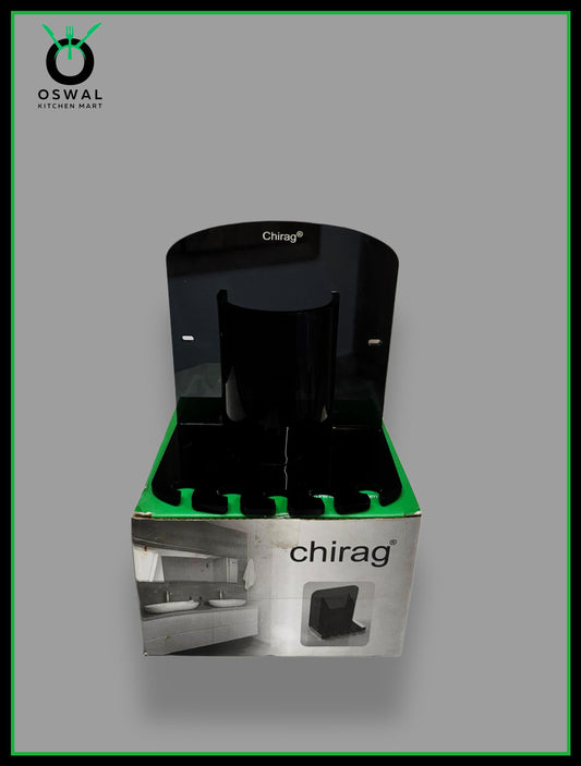 Chirag Black Acrylic Toothbrush & Toothpaste Holder – Wall Mounted Bathroom Organizer (Pack of 1)