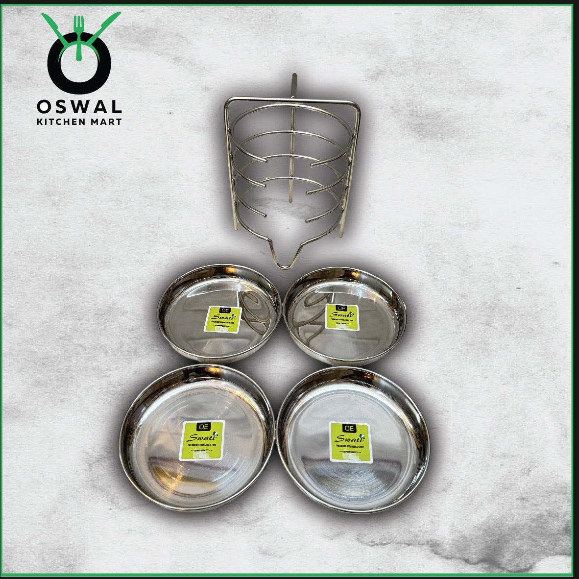 Stainless Steel Thatte Idli Stand-4Plates | Thatte Idli Plate with Stand| Stainless Steel Dhokla/Thatte Idli Stand With 4 Plates| Pack of 1