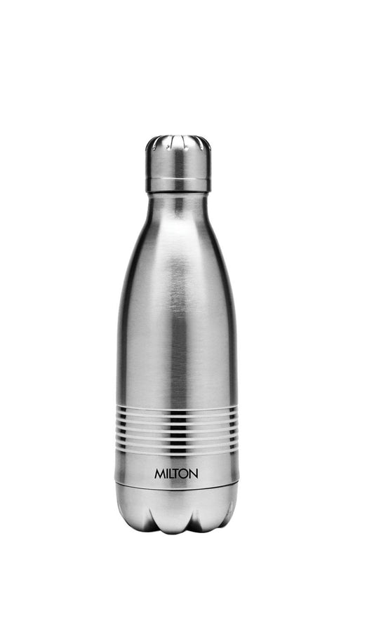 Milton Duo DLX 350 Ml Thermosteel Water Bottle 350 ml, 24 Hr Hot and Cold I Leak Proof Lid, ISI Certified I Vacuum Insulated I for Office, Gym, School