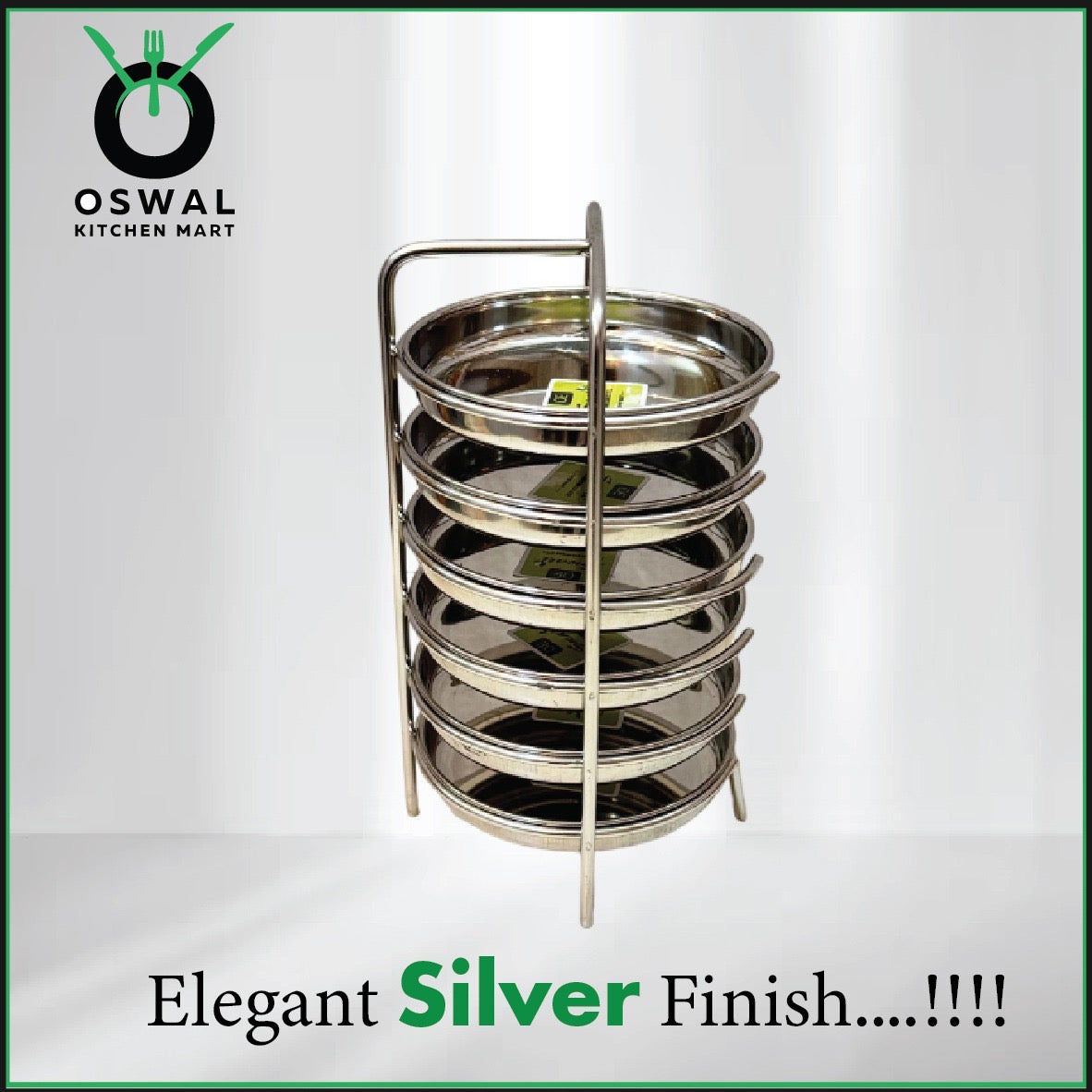 Stainless Steel Thatte Idli Stand-6Plates | Thatte Idli Plate with Stand| Stainless Steel Dhokla/Thatte Idli Stand With 6 Plates| Pack of 1