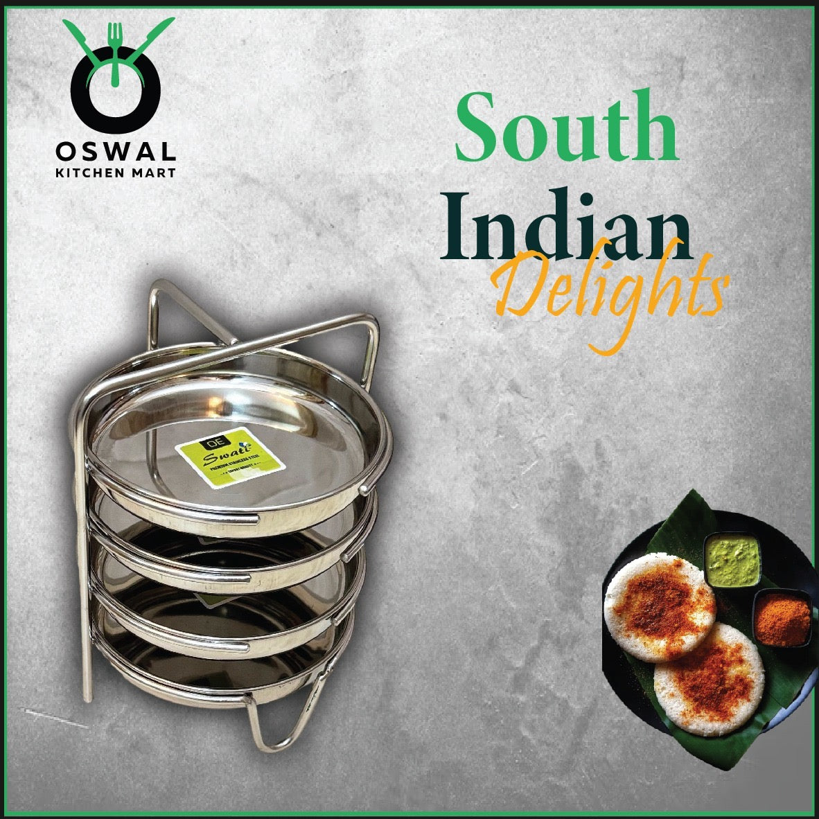 Stainless Steel Thatte Idli Stand-4Plates | Thatte Idli Plate with Stand| Stainless Steel Dhokla/Thatte Idli Stand With 4 Plates| Pack of 1