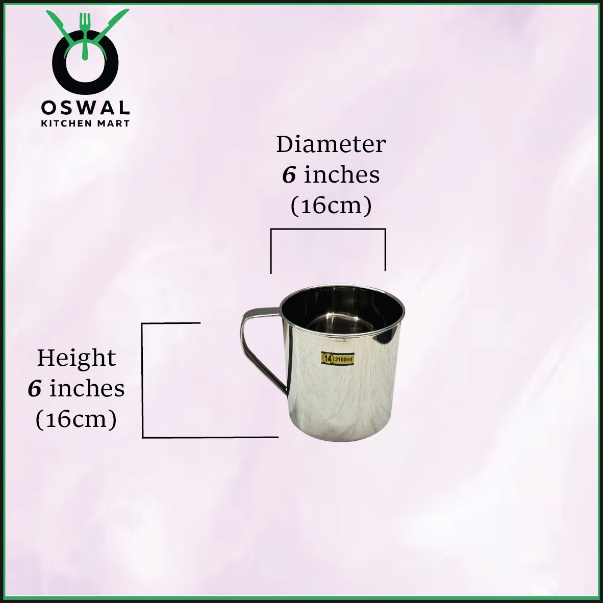 Stainless Steel Mug 2100ML |Stainless Steel Coffee Mug | Steel Cup with Handle | Steel Cups for Tea for Home, Travel, Outdoor | Tea, Coffee & Milk Mug | Rust-Proof Camping & Hiking Mug (Pack Of 1)