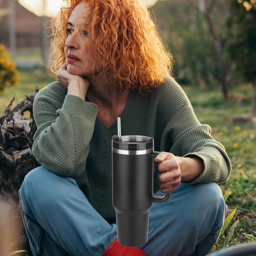 Tumbler with Handle-Insulated Stainless Steel Travel Mug
