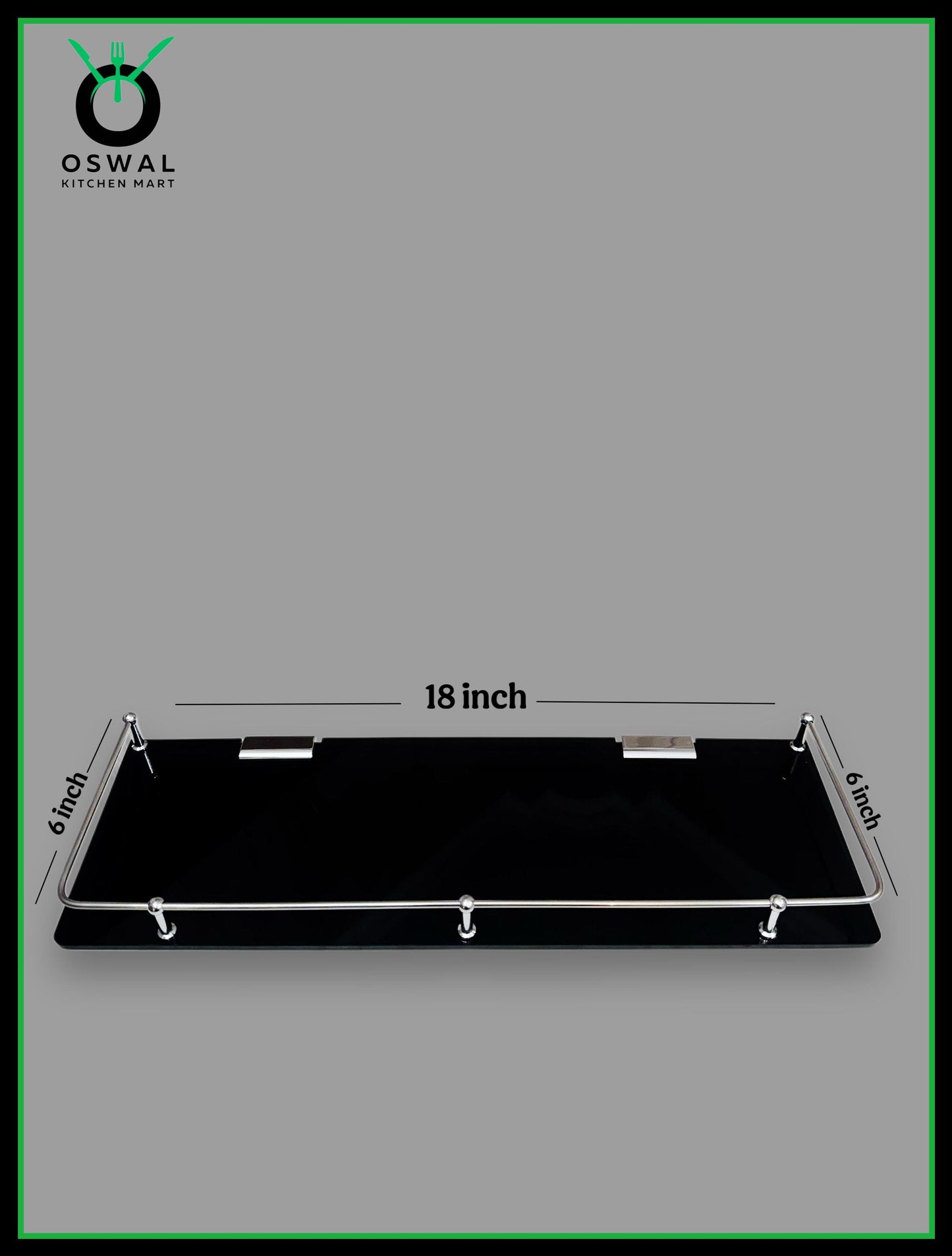 Chirag Black Acrylic Wall Shelf 18x6 inch – Bathroom & Kitchen Rack (Pack of 1)