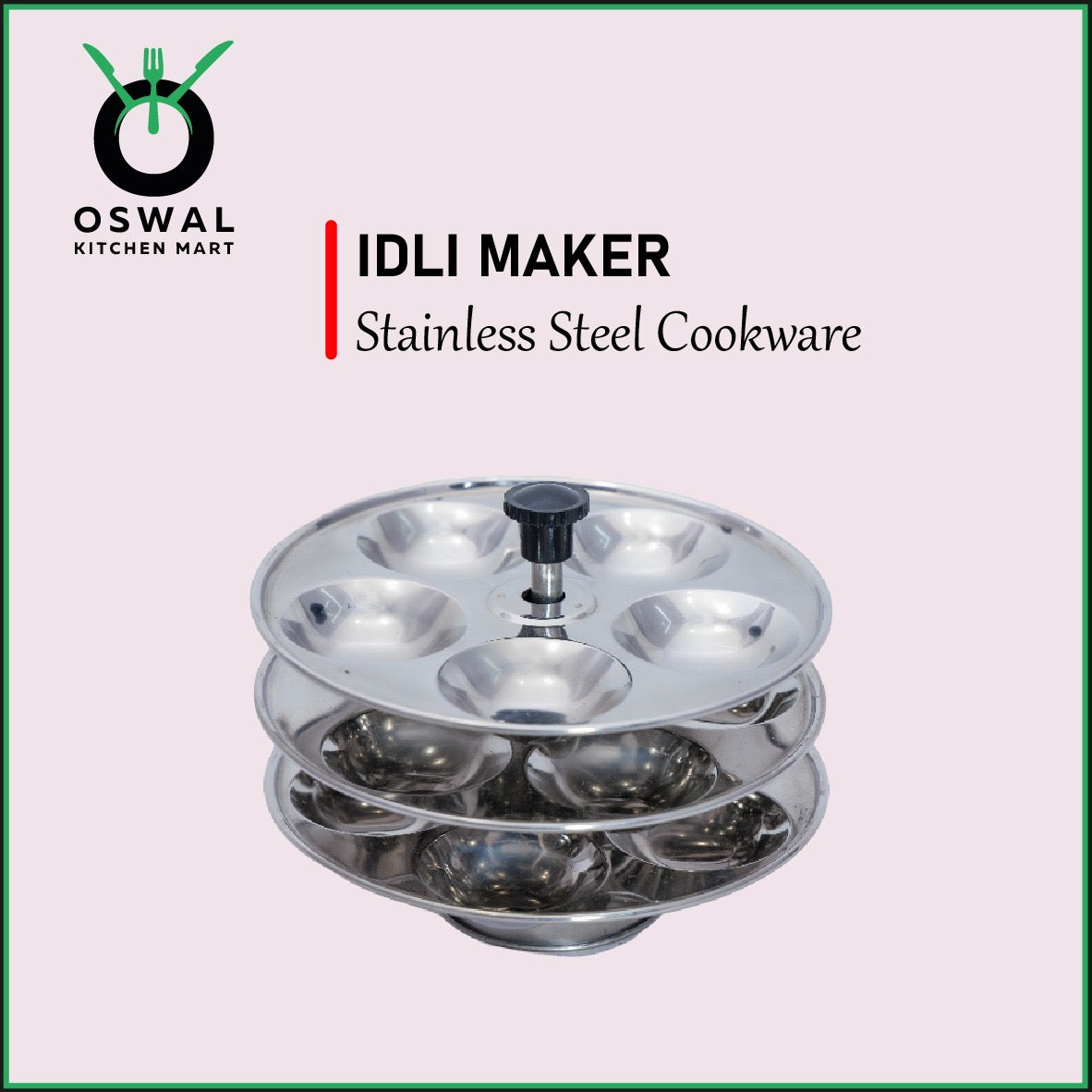 Stainless Steel 3-Tier Mini Idli Plate With Stand | Makes 15 Mini Idlis at Once | Pack of 1