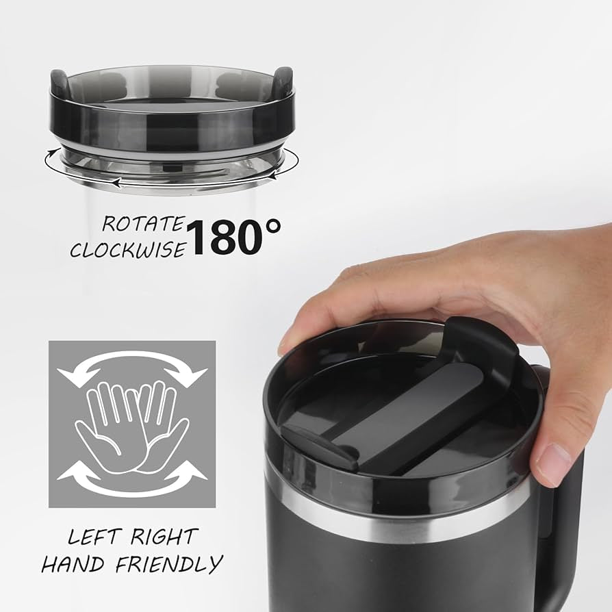 Tumbler with Handle-Insulated Stainless Steel Travel Mug