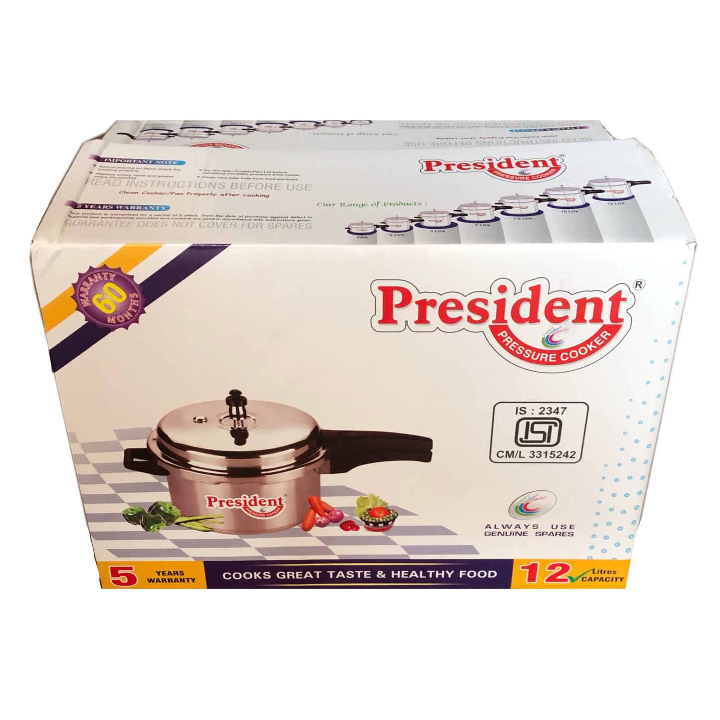 President 12L Pressure Cooker