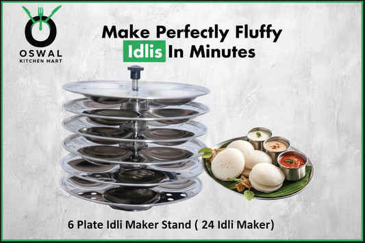 Stainless Steel 6 Plate Idli Maker Stand | 24 Idli Maker Stainless Steel | Idli Stand for Home | Pack Of 1|