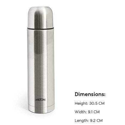 Milton Plain Lid 750 Ml Thermosteel             Flask 750Ml , 24 Hr Hot and Cold I Leak Proof Lid, ISI Certified I Vacuum Insulated I for Office, Gym, School