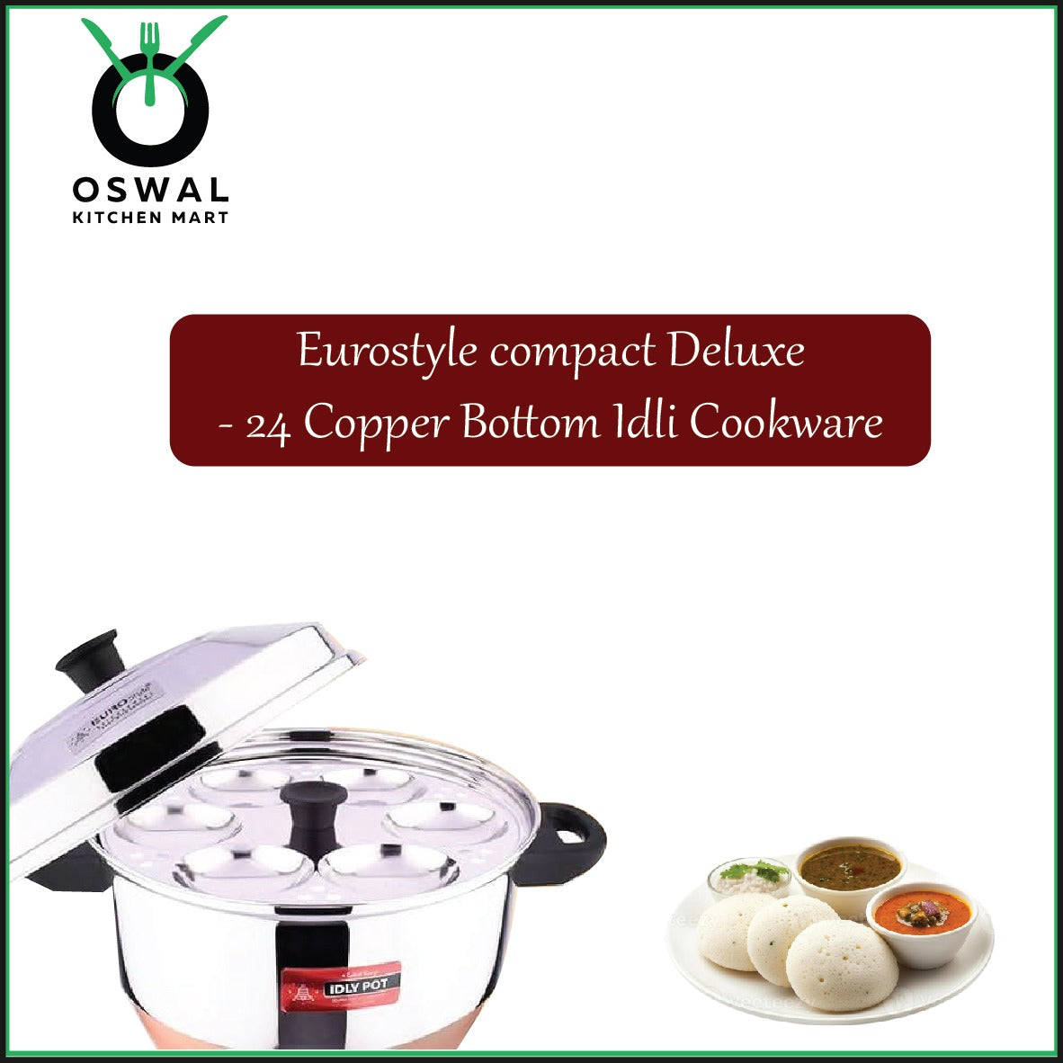 Stainless Steel Idli Steamer with 4 Idli Plates (24 Idlis) & 1 Steamer Plate Heavy Copper Base Idli Steamer with Lid|ISI Mark Certified|Gas & Induction Compatible|EuroStyle Multipurpose Cookware for Idli,Idiyappam, Dhokla, Modak& Serving More(Pack of 1)