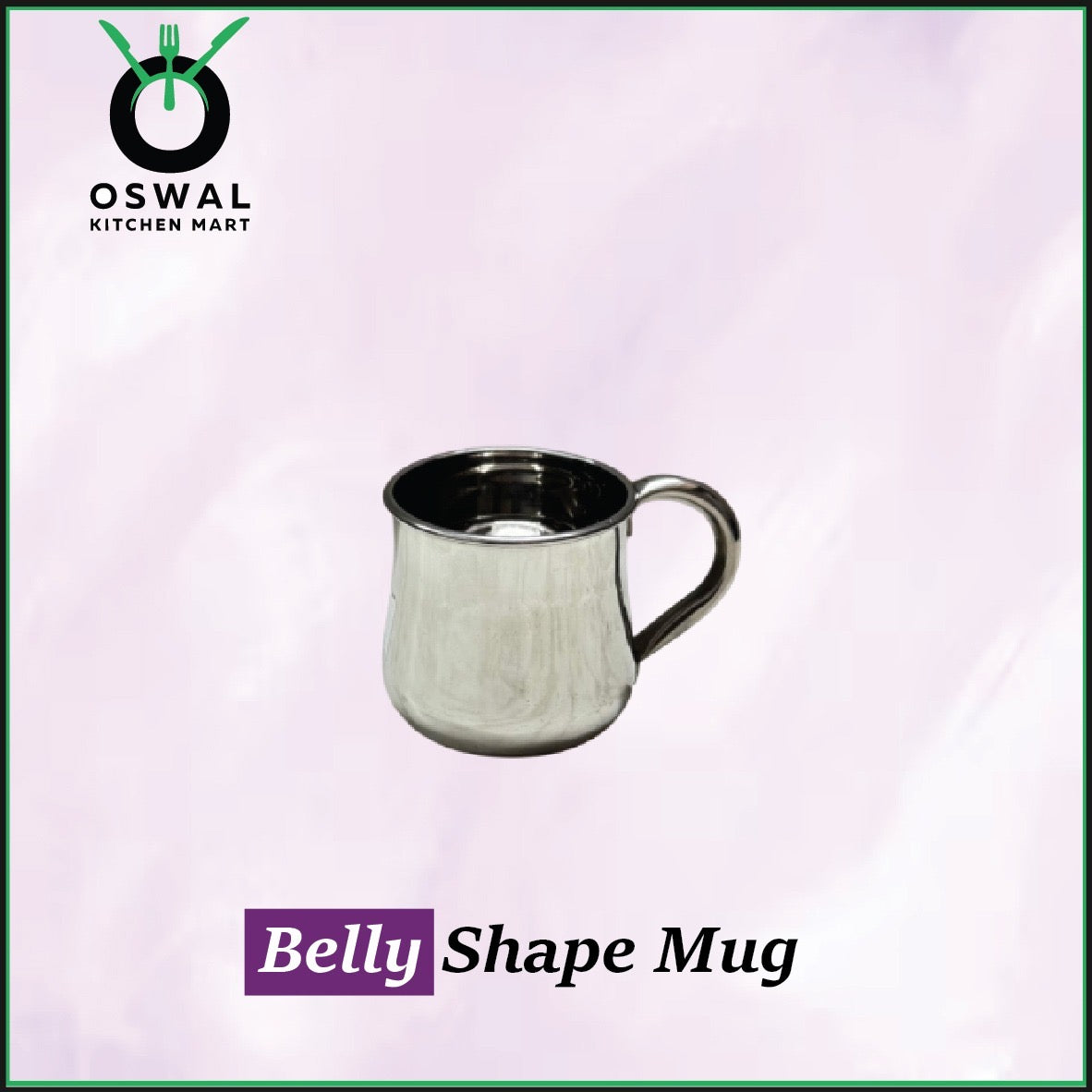 Stainless Steel 1No. Belly Shape Mug– 300ML Approx | Stylish Tea & Coffee Mug | Pack of 1