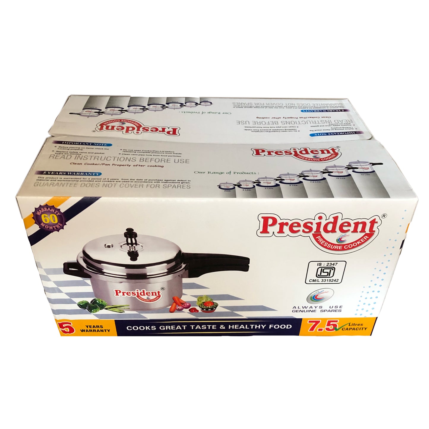 President 7.5L Pressure Cooker