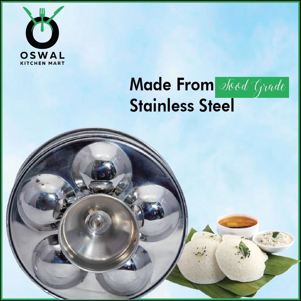 Stainless Steel 5-Tier Mini Idli Plate With Stand | Makes 25 Mini Idlis at Once | Pack of 1