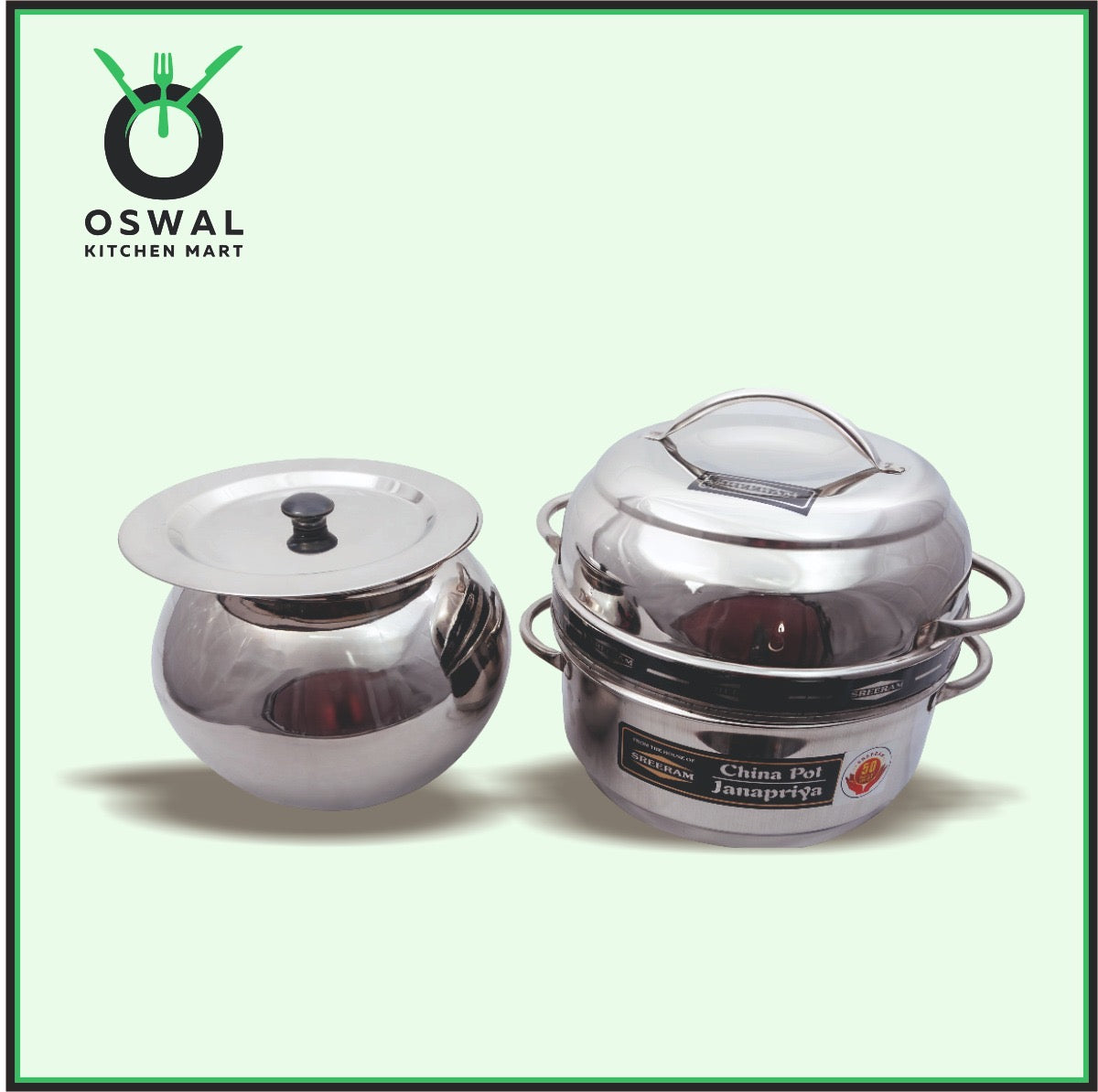 Sreeram Janapriya Stainless Steel Thermal Rice Cooker – 1 Kilogram     (4 Paav) Double Layer Stainless Steel Thermal Cooker| Stainless Steel Steam Pot