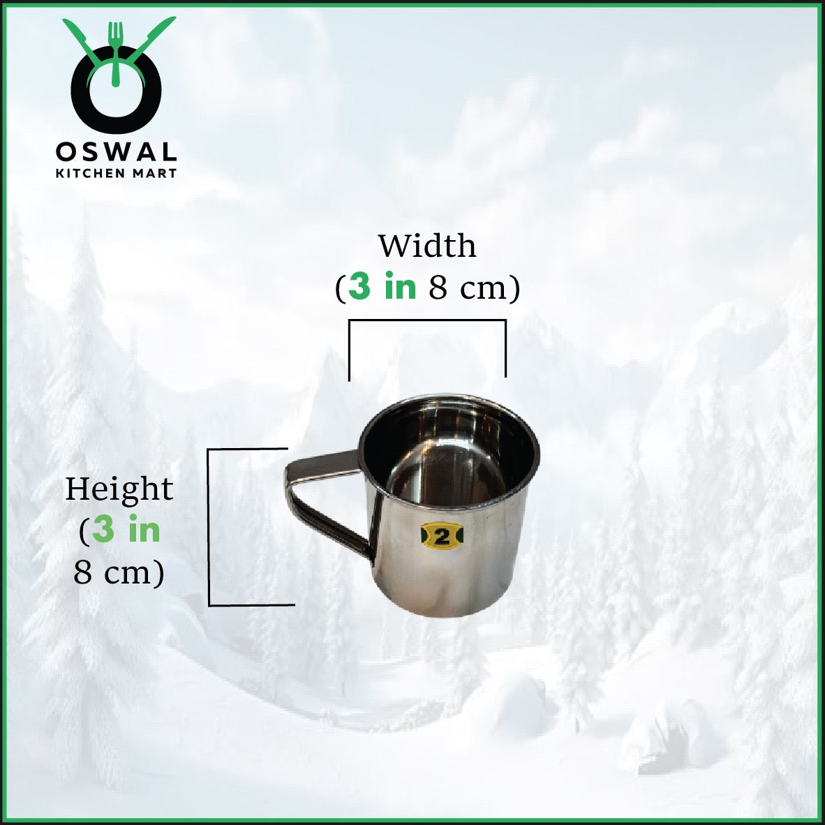 Stainless Steel Mini Mug – 220 ml (Approx) | 3 Inch Height & Diameter | Compact Steel Tea Cup| Pack of 1