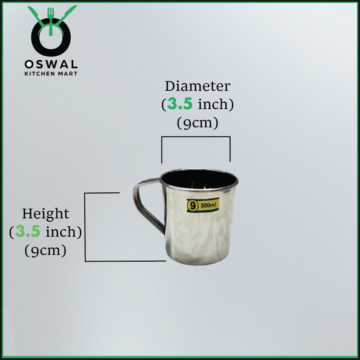 Stainless Steel Mug 500ML |Stainless Steel Coffee Mug | Steel Cup with Handle | Steel Cups for Tea for Home, Travel, Outdoor | Tea, Coffee & Milk Mug | Rust-Proof Camping & Hiking Mug (Pack Of 1)