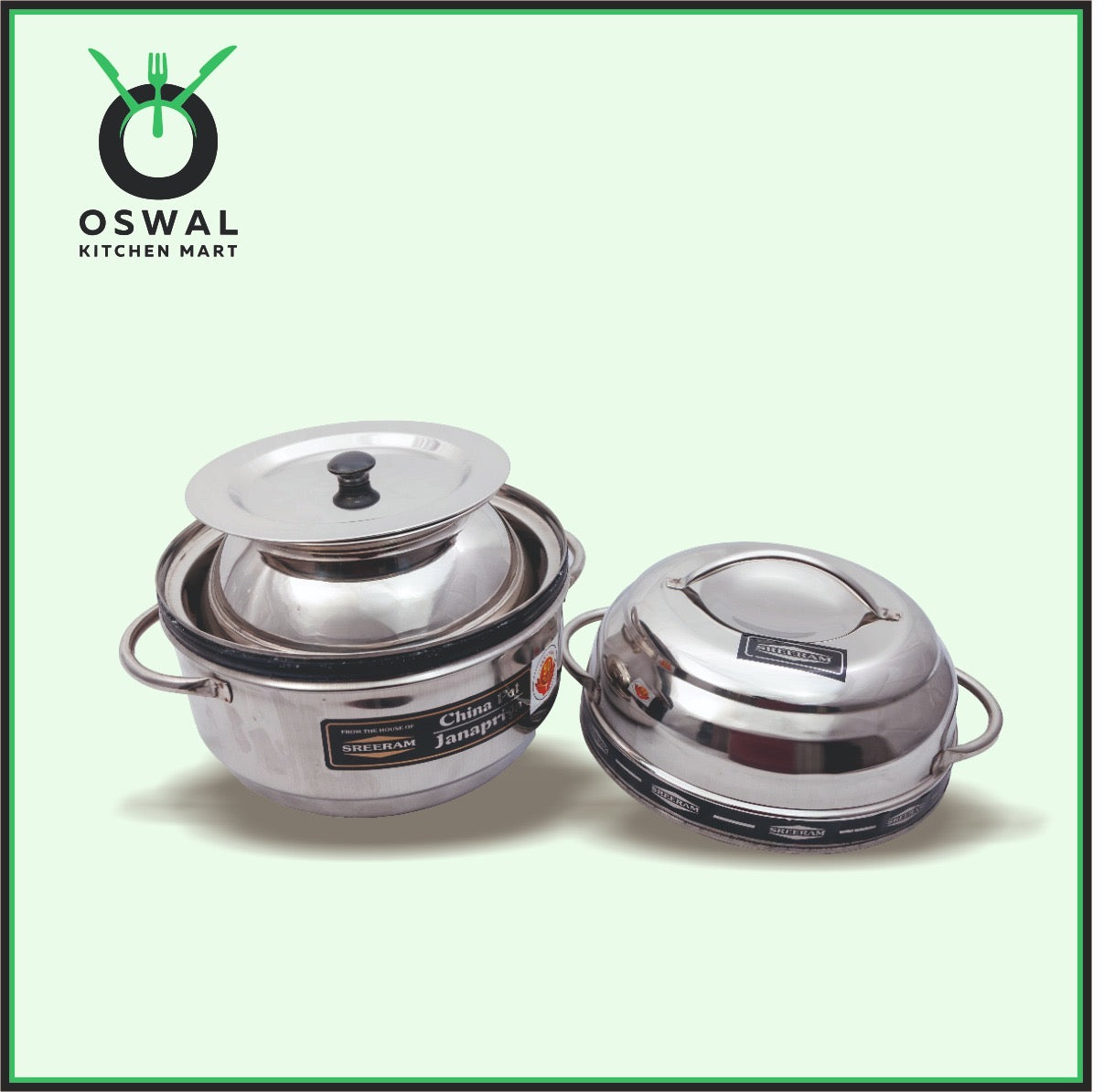 Sreeram Janapriya Stainless Steel Thermal Rice Cooker – 1 Kilogram     (4 Paav) Double Layer Stainless Steel Thermal Cooker| Stainless Steel Steam Pot
