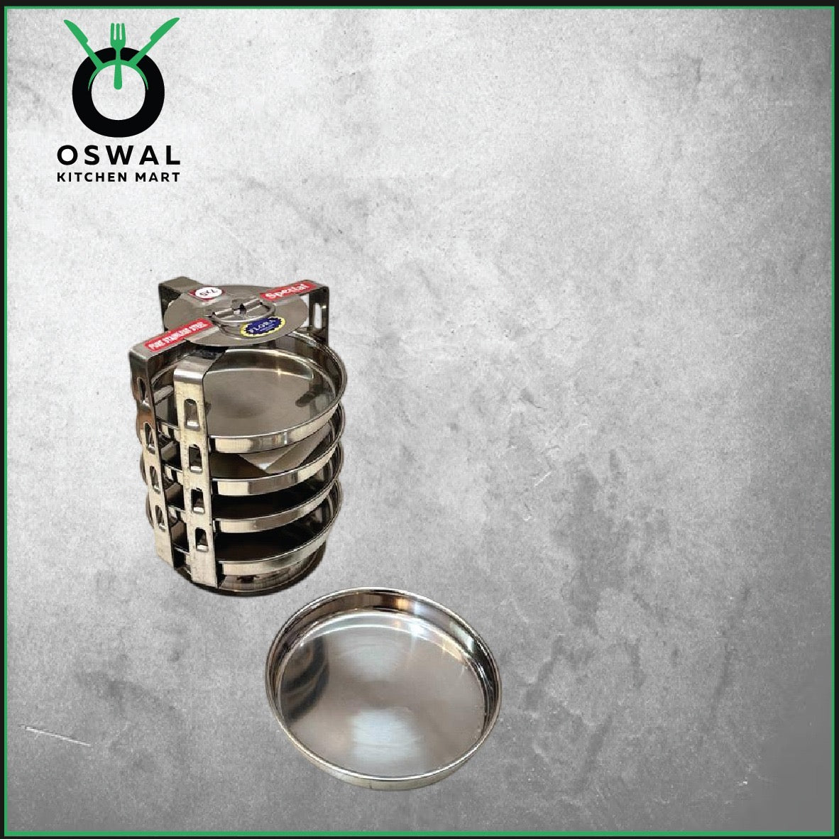 Stainless Steel 5 Plate Thatte Idli Stand| Thatte Idli Plate with Stand| Stainless Steel Dhokla/Thatte Idli Stand With 5 Plates| Pack of 1