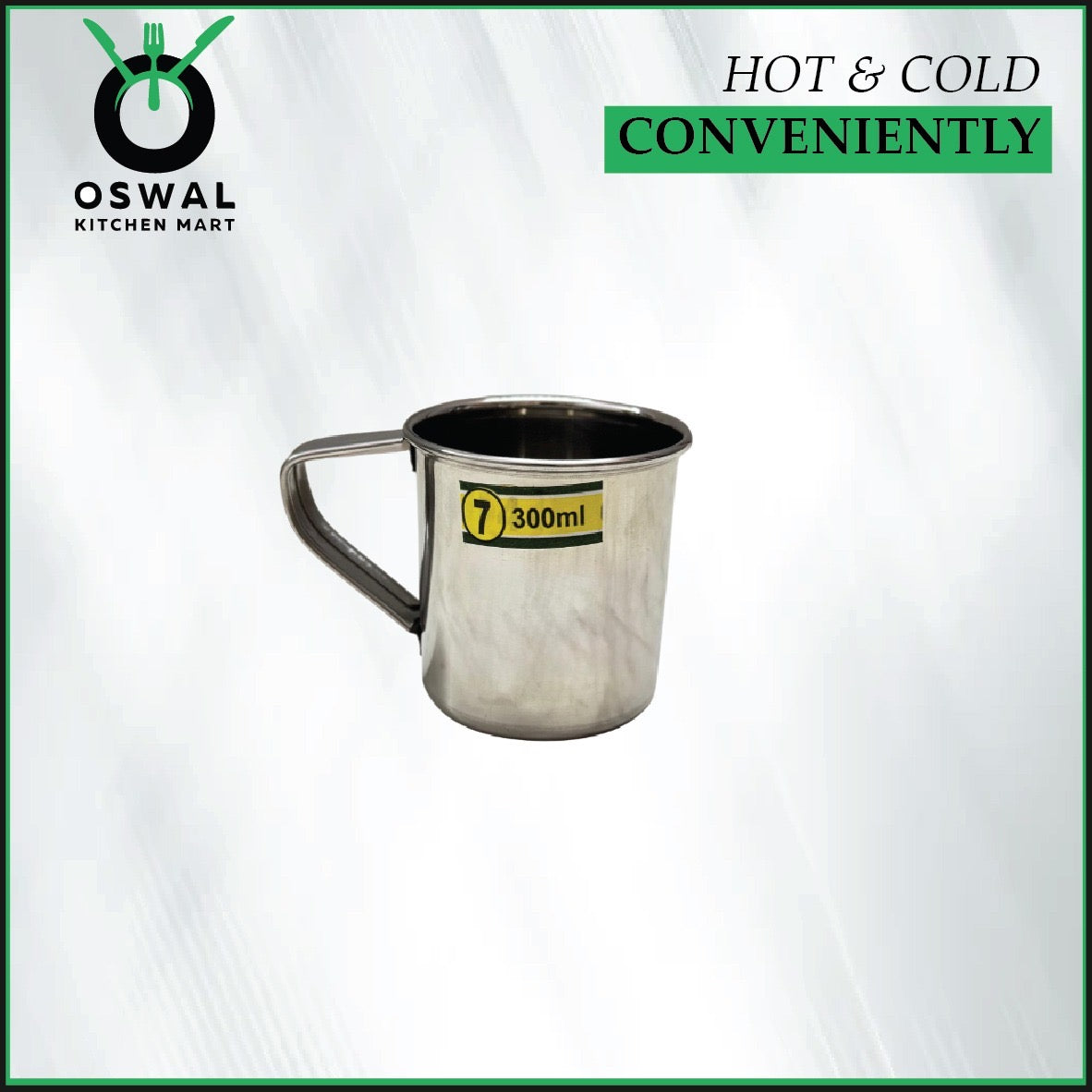 Stainless Steel Mug 300ML |Stainless Steel Coffee Mug | Steel Cup with Handle | Steel Cups for Tea for Home, Travel, Outdoor | Tea, Coffee & Milk Mug | Rust-Proof Camping & Hiking Mug (Pack Of 1)