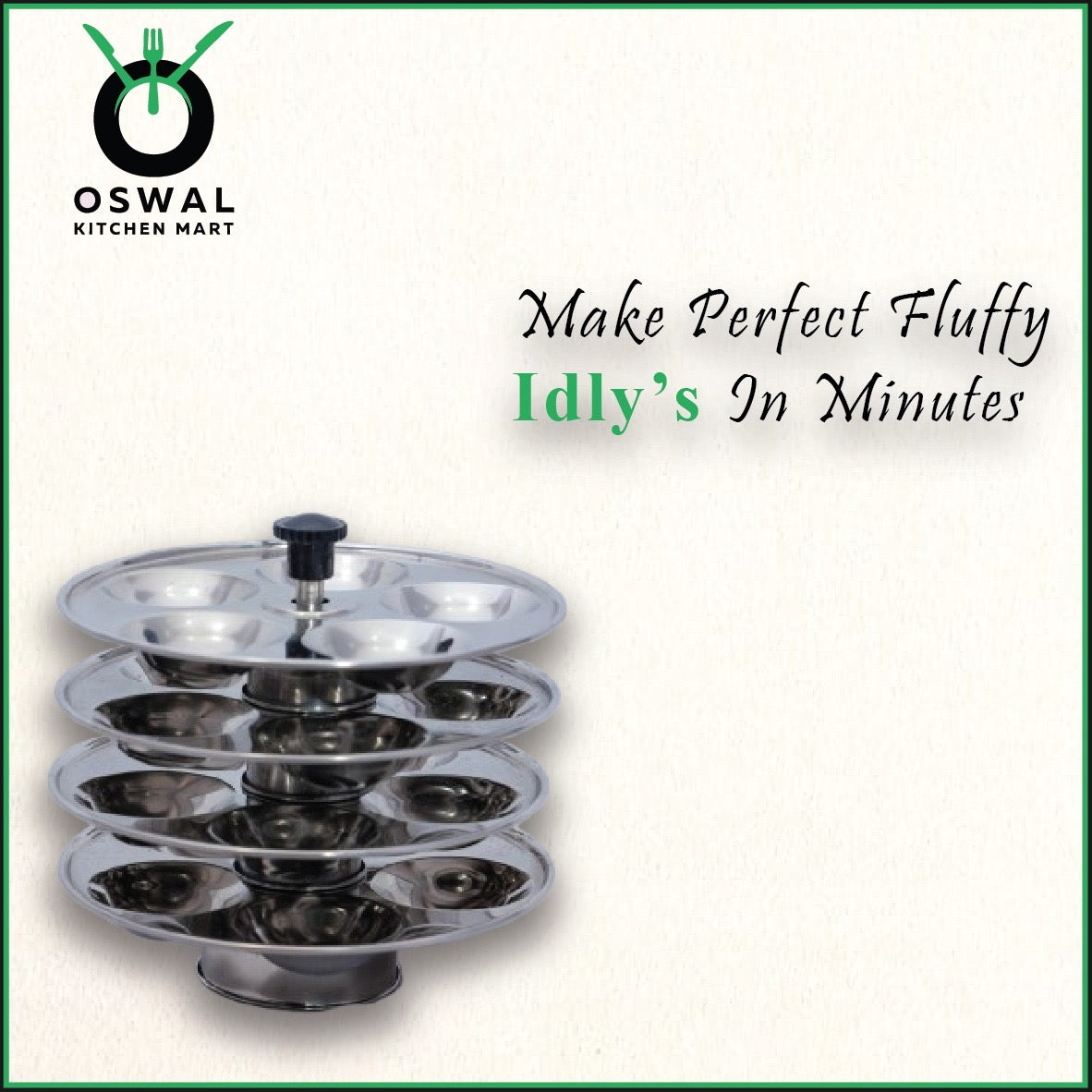 Stainless Steel 4-Tier Mini Idli Plate With Stand | Makes 20 Mini Idlis at Once | Pack of 1