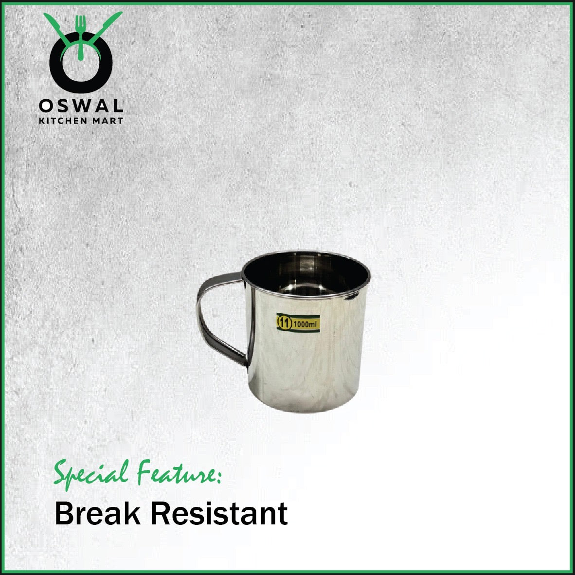 Stainless Steel Mug 1000ML |Stainless Steel Coffee Mug | Steel Cup with Handle | Steel Cups for Tea for Home, Travel, Outdoor | Tea, Coffee & Milk Mug | Rust-Proof Camping & Hiking Mug (Pack Of 1)