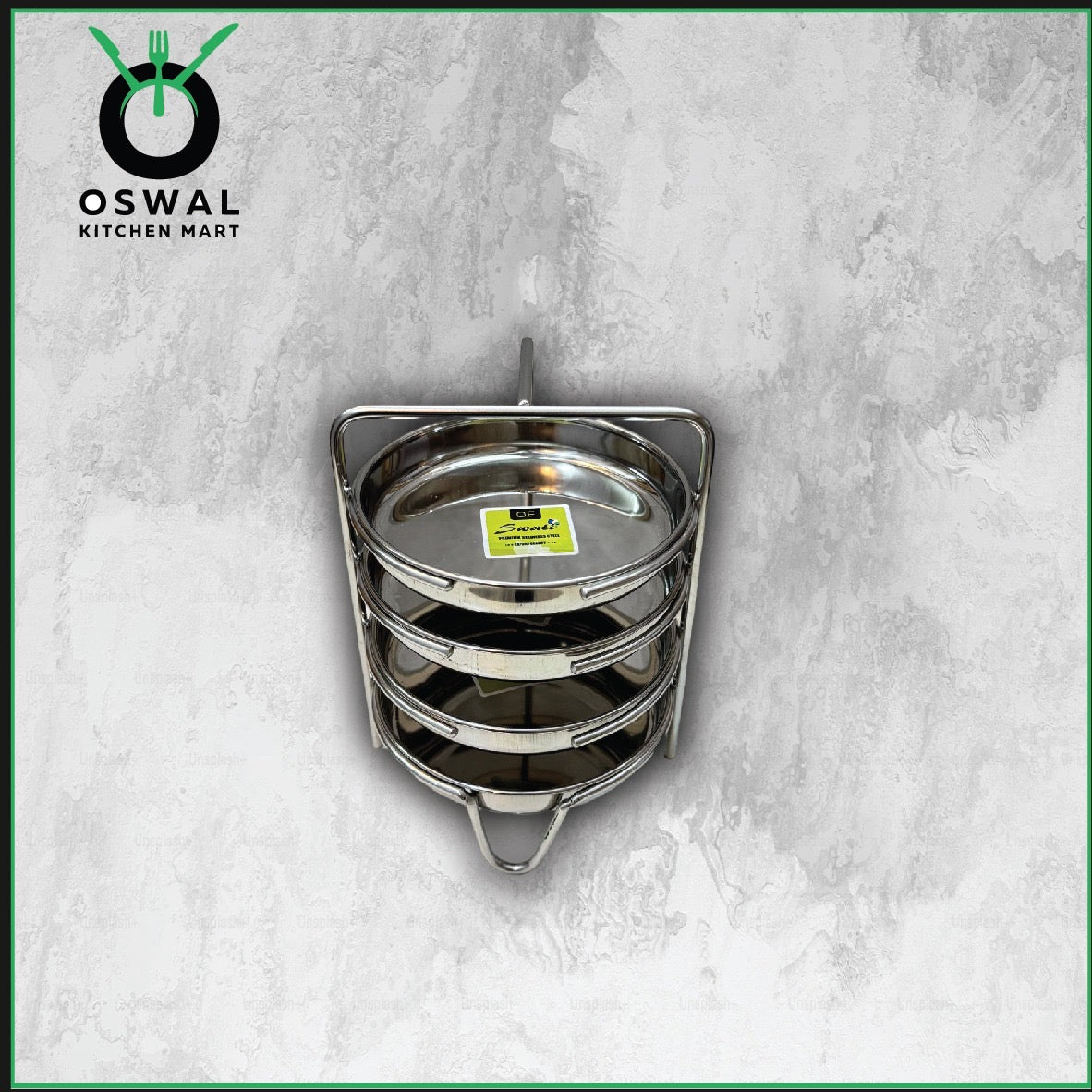 Stainless Steel Thatte Idli Stand-4Plates | Thatte Idli Plate with Stand| Stainless Steel Dhokla/Thatte Idli Stand With 4 Plates| Pack of 1