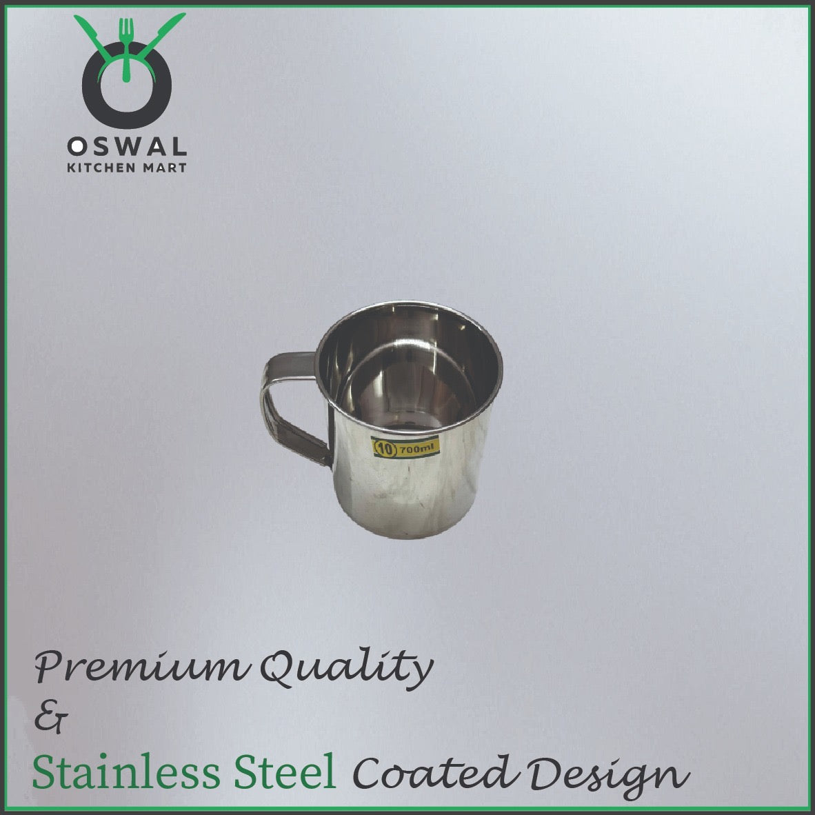 Stainless Steel Mug 700ML |Stainless Steel Coffee Mug | Steel Cup with Handle | Steel Cups for Tea for Home, Travel, Outdoor | Tea, Coffee & Milk Mug | Rust-Proof Camping & Hiking Mug (Pack Of 1)