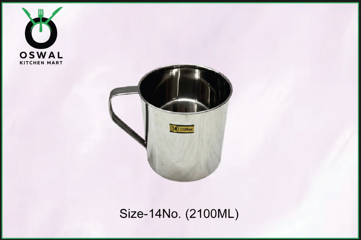 Stainless Steel Mug 2100ML |Stainless Steel Coffee Mug | Steel Cup with Handle | Steel Cups for Tea for Home, Travel, Outdoor | Tea, Coffee & Milk Mug | Rust-Proof Camping & Hiking Mug (Pack Of 1)